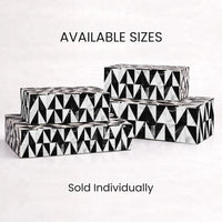 Decorative Box Medley Harlequin Resin Inlay, Black - White, 6 sizes