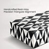 Decorative Box Medley Harlequin Resin Inlay, Black - White, 6 sizes