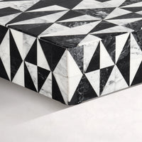 Decorative Box Medley Harlequin Resin Inlay, Black - White, 6 sizes