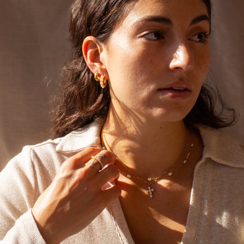 Pearl Cross Necklace Caris Jewelry