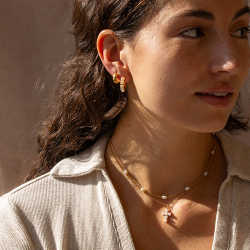 Pearl Cross Necklace Caris Jewelry