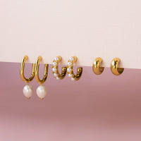 Gracie Pearl Hoop Earrings Caris Jewelry