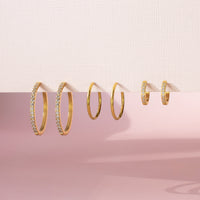 Medium Classic Diamond Hoop Earrings Caris Jewelry