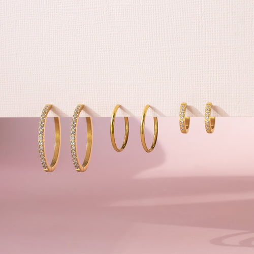 Tiny Classic Diamond Hoop Earrings Caris Jewelry