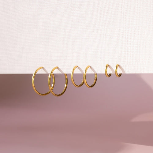 Medium Classic Clicker Hoop Earrings Caris Jewelry