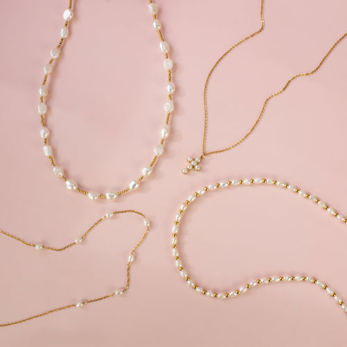 Pearl Cross Necklace Caris Jewelry