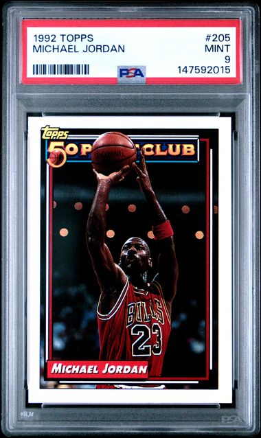 Graded 1992 Topps Michael Jordan #205 Basketball Card PSA 9 Mint