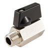 Mini Ball Valve, 1/4" Male NPT x 1/4" Female NPT Thread (Lead Free)