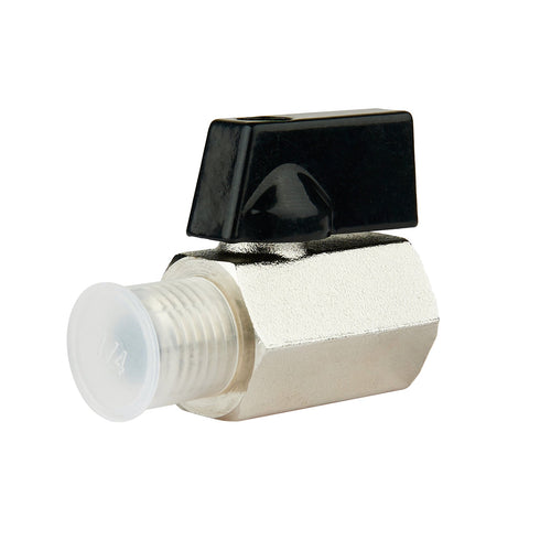 Mini Ball Valve, 1/4" Male NPT x 1/4" Female NPT Thread (Lead Free)