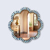 Make To Order blue white bone inlay scalloped wall mirror 18 inches