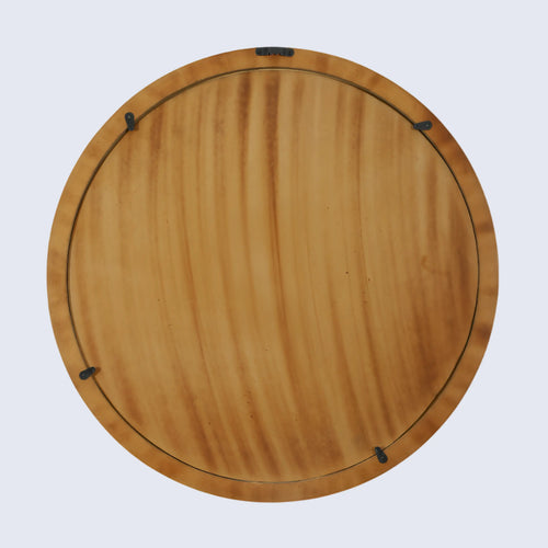 Wall Mirror Round Chevron Art Inspired  Bone Inlay Wall Hanging Mirror Frame,  24" Dia