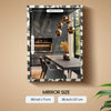 Make to order bone inlay geometric pattern wall mirror frame 38x28