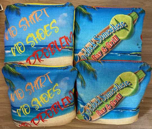 Tropical Sunset Escape Cornhole Boards
