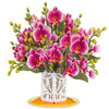 Orchid Flower Bouquet Pop-Up Card with Keepsake