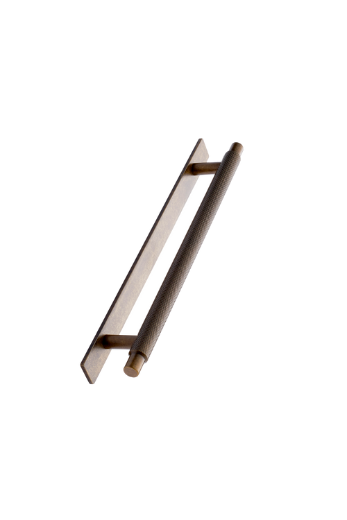 Knurled Backplate Antique Bronze "Manor" Knobs and Drawer Pulls Euro • Knobs