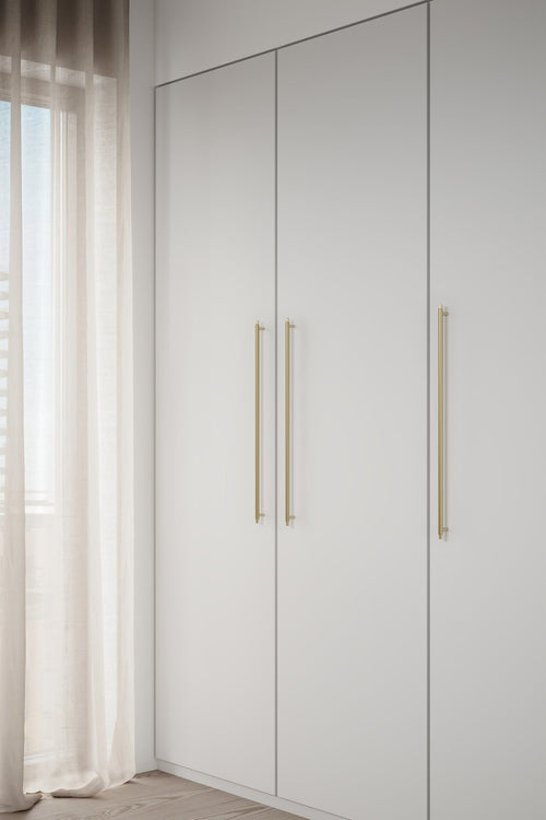 Brushed Gold "Manor" Knurled Cabinet Knobs and Drawer Pulls Euro • Knobs