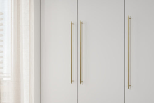 Brushed Gold "Manor" Knurled Cabinet Knobs and Drawer Pulls Euro • Knobs