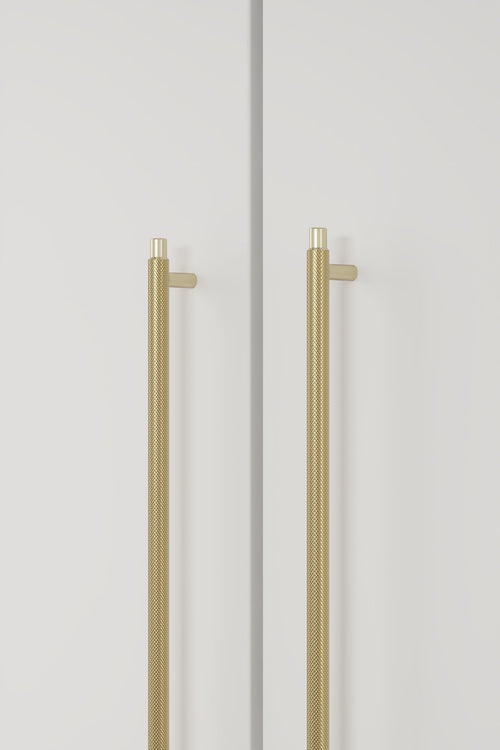 Brushed Gold "Manor" Knurled Cabinet Knobs and Drawer Pulls Euro • Knobs