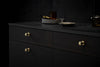 Brushed Gold "Manor" Knurled Cabinet Knobs and Drawer Pulls Euro • Knobs