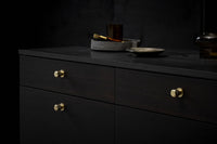 Brushed Gold "Manor" Knurled Cabinet Knobs and Drawer Pulls Euro • Knobs