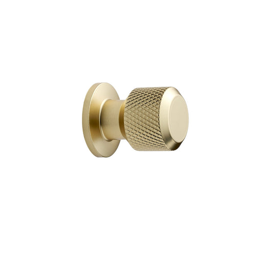 Brushed Gold "Manor" Knurled Cabinet Knobs and Drawer Pulls Euro • Knobs