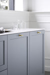 Brushed Gold "Manor" Knurled Cabinet Knobs and Drawer Pulls Euro • Knobs