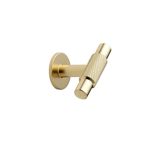 Brushed Gold "Manor" Knurled Cabinet Knobs and Drawer Pulls Euro • Knobs