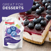 Mazzoni Blueberry Fruit Puree, 100% Fruit, No Sugar Added 1 kg (2.2 lb)