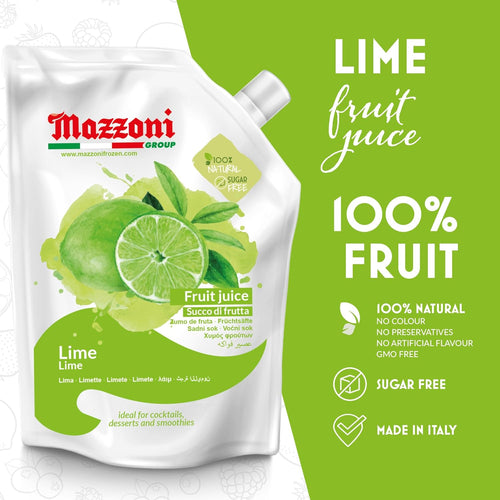 Mazzoni Lime Juice Puree, 100% Pure Lime,  No Sugar Added, 1 kg (2.2 lb)