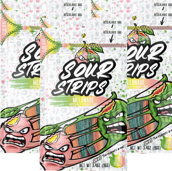 Sour Strips - Melonade Strips 3.5oz - Spain - 4 Pack