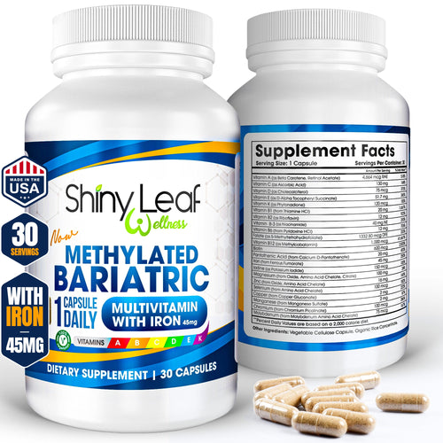 Methylated Bariatric Multivitamins with 45mg Iron 1 capsule a day