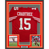 Framed Autographed/Signed Michael Crabtree 35x39 San Francisco Red Football Jersey Beckett BAS COA