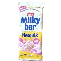 Milkybar Strawberry Nesquik 170g –  Extra Large White Chocolate and Strawberry Bar (Australia)