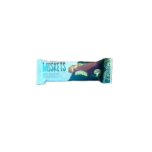 Miskets Dubai Chocolate Pistachio Cream Bar – Dubai Chocolate Pistachio Bar with Milk Chocolate and Pistachio Filling (Turkey)