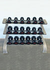 Three Tier 9 Pairs Dumbbell Rack - Muscle D Fitness -  Commercial Grade 3 Tier Dummbbell Rack
