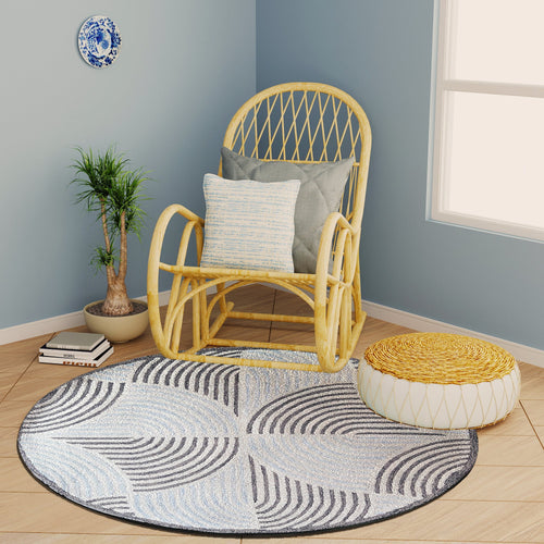Premium Hand-Tufted Rug Made of 100% Wool  - Mono Loops - 5x5 Feet