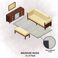 Premium Hand-Tufted Rug Made of 100% Wool  - Morning Mist - 6x9 Feet