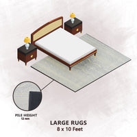 Premium Hand-Tufted Rug Made of 100% Wool  - Morning Mist - 8x10 Feet