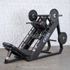 Excel Linear Hack/Leg Press - Muscle D Fitness - Plate Load Hack Squat Combo - Weight Storage Pegs - Adjustable Foot Plate / Back Pad