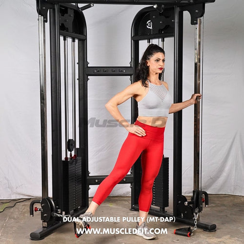 Muscle D Fitness 88" Dual Adjustable Pulley – Compact Cable Machine