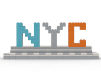 NYC Sign Custom Brick-Compatible – Modern Display Build (White & Light Gray Base)