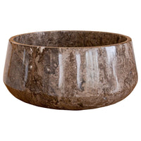 Narcist Brown Marble Vessel Sink High-Gloss Polished (D)16" (H)6.5"