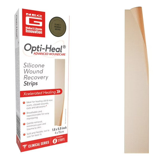 Neo G Silicone Scar and Wound Recovery Strips, 1.6 x 5.9 in (6 Count)