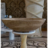 Noce Brown Travertine Natural Stone Oval Above Vanity Bathroom Sink (W)16" (L)21" (H)6"