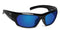 Polarized Amber with Blue Mirror / No Bifocal/Reader (Plano) ($90) / Glossy Black
