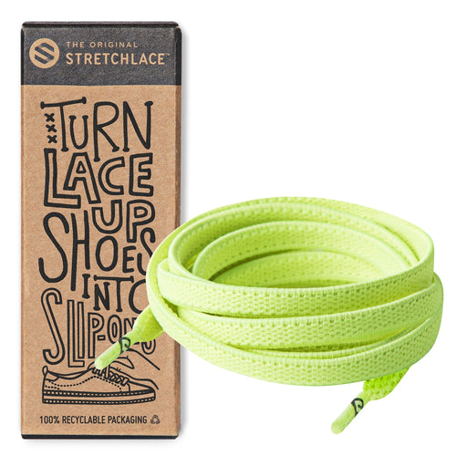 Neon Green Flat Elastic Stretch Shoe Laces The Original Stretchlace