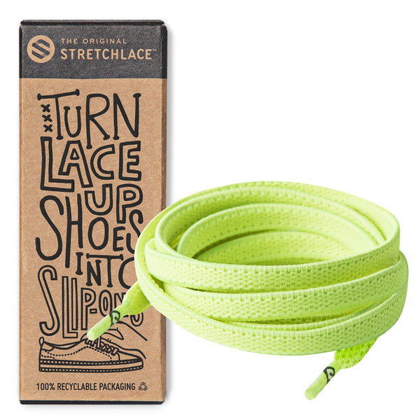 Neon Green Flat Elastic Stretch Shoe Laces The Original Stretchlace