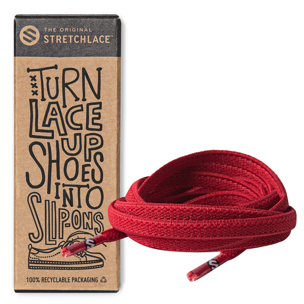 Red Flat Elastic Stretch Shoe Laces The Original Stretchlace