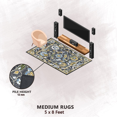 Premium Hand-Tufted Rug Made of 100% Wool  - Old Country - 5x8 Feet