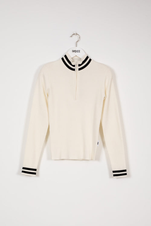 Indee - Zipped Ribbed Turtleneck